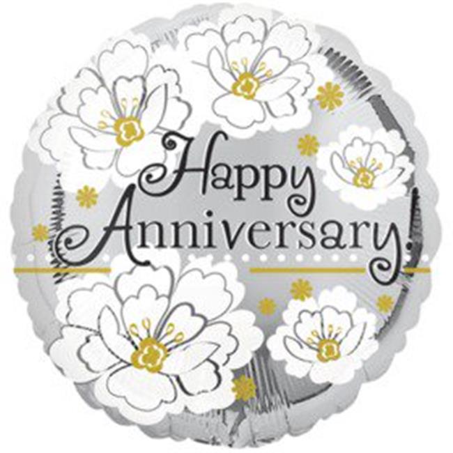 Silver Happy Anniversray Mylar