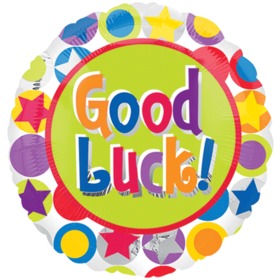 18" Good Luck Bright Polka Stars