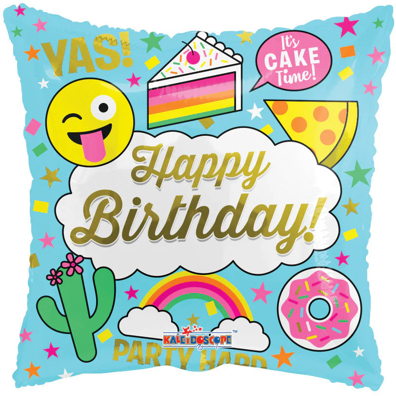 18" Emoji Happy Birthday Fun