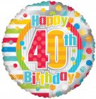 18" 40th Birthday Dots & Lines