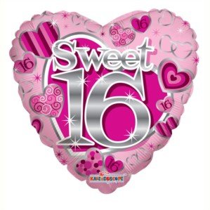 Sweet 16Th Pink Balloon Mylar