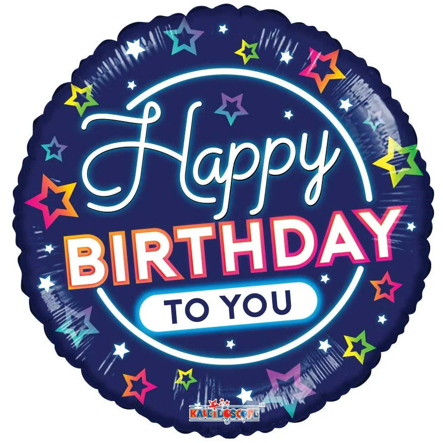 18" Happy Birthday Neon Glow