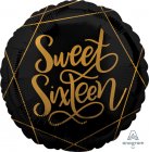 Black Sweet Sixteen Mylar
