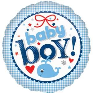 18" BABY BOY GINGHAM