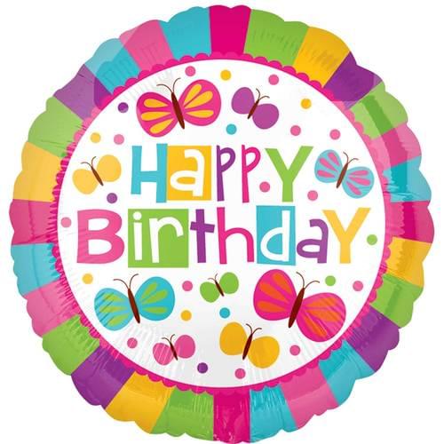 18" HAPPY BIRTHDAY BUTTERFLIES