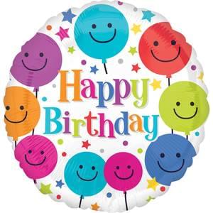 18" SMILEY BALLOONS BIRTHDAY