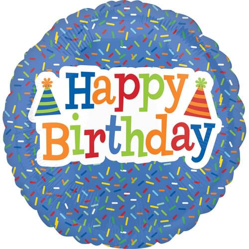 18" HAPPY BIRTHDAY BRIGHT SPRINKLES