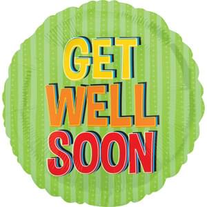 18" GET WELL GREEN STRIPES