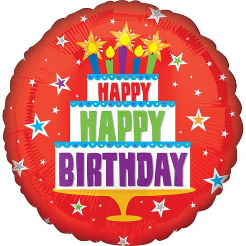 18" RED BIRTHDAY CAKE