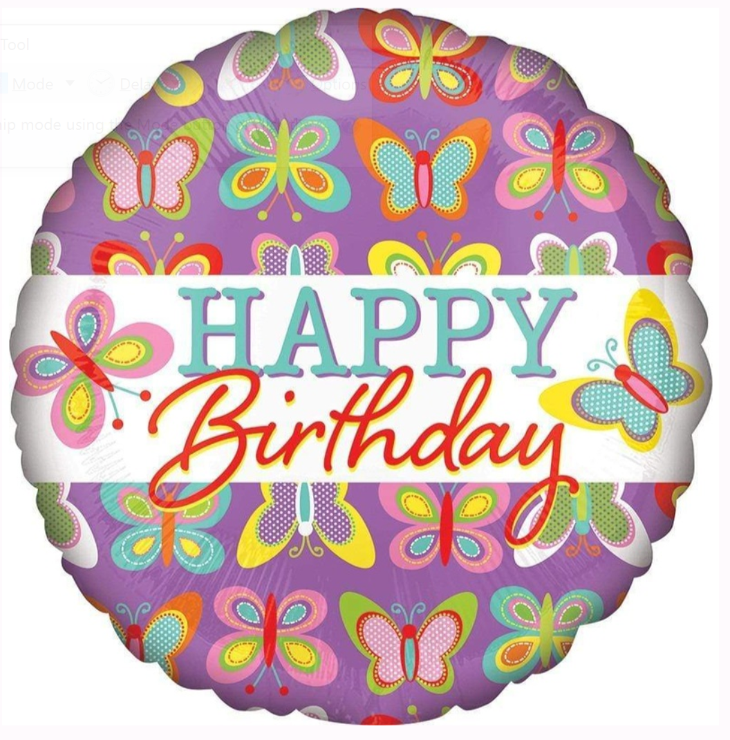 18" Happy Birthday Spring Butterflies