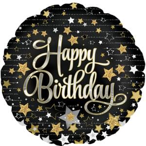 17" HAPPY BIRTHDAY GOLD STARS