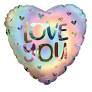Love You Ombre Swirl Heart Mylar