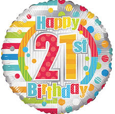 18" Happy 21st Birthday Dots